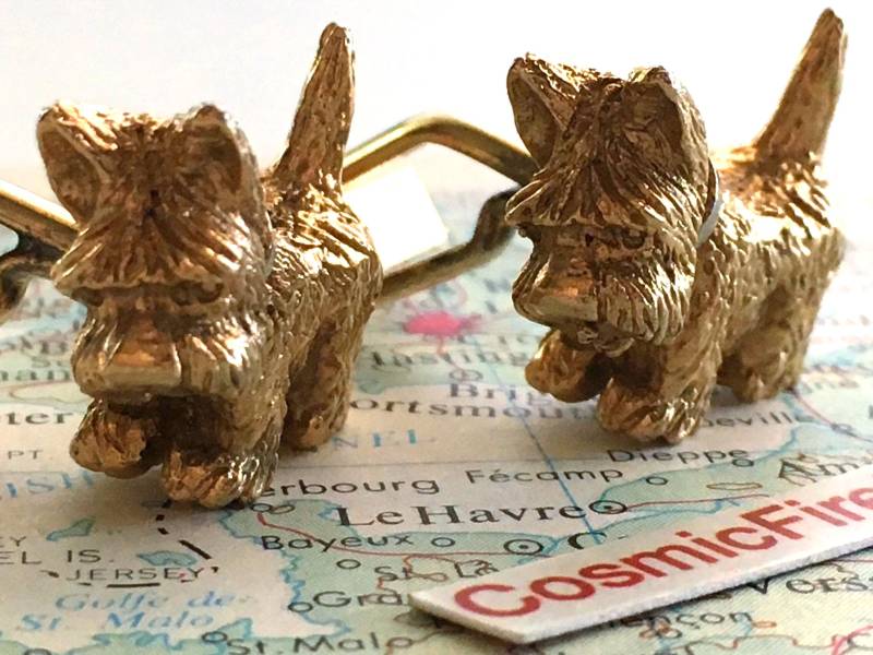 1950Er Jahre Vintage Scottie Hund Manschettenknöpfe Antike Scotty Mitte Des Jahrhunderts Mcm Made in Usa Swank Männer Weihnachtsgeschenke Für von CosmicFirefly
