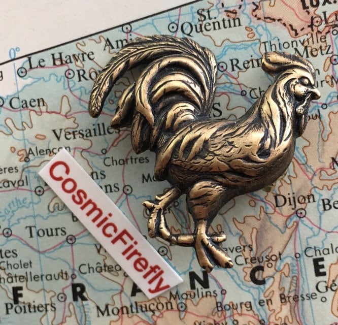 Kleine Hahn Pin Brosche Antiqued Messing von CosmicFirefly