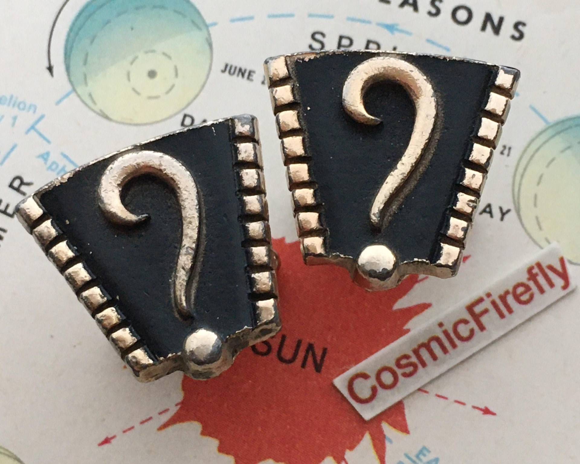 Vintage Fragezeichen Manschettenknöpfe Selten 1950 Modernist Art Deco Ruddler Cosplay Vatertagsgeschenke Für Männer Väter Opa Onkel Bruder Mann von CosmicFirefly