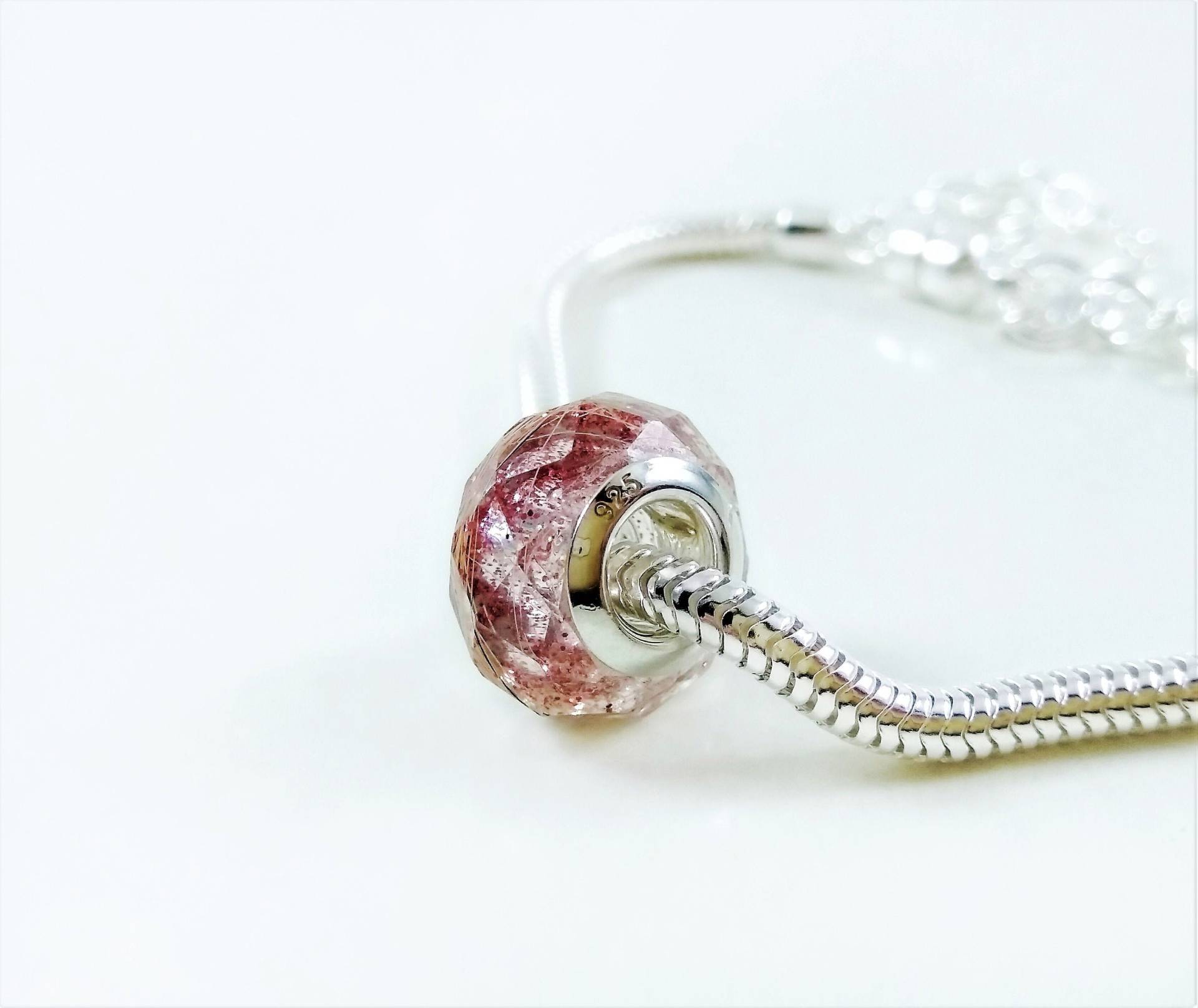 Personalisierte Andenken Perle Rose Gold Sterling Silber Charm von CosmicLensJewellery