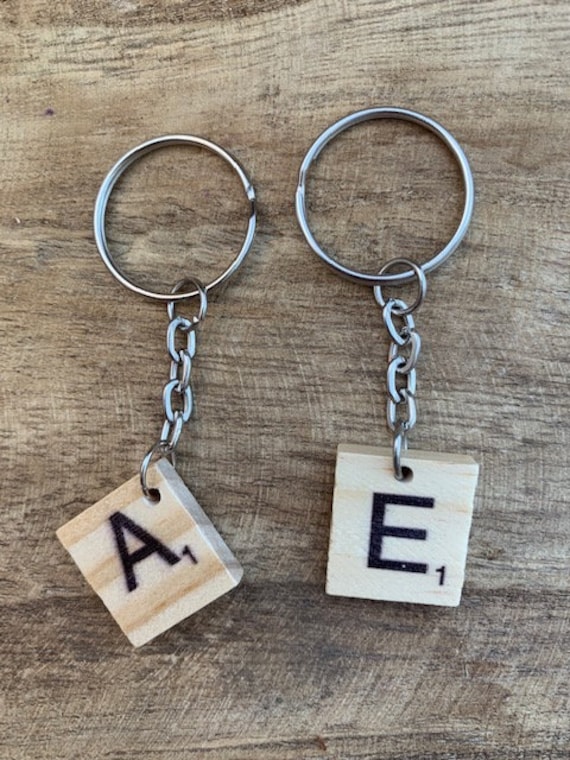 Alphabet Schlüsselanhänger, Scrabble Tile Taschenanhänger, Initial Schlüsselanhänger von CosmicSoupp