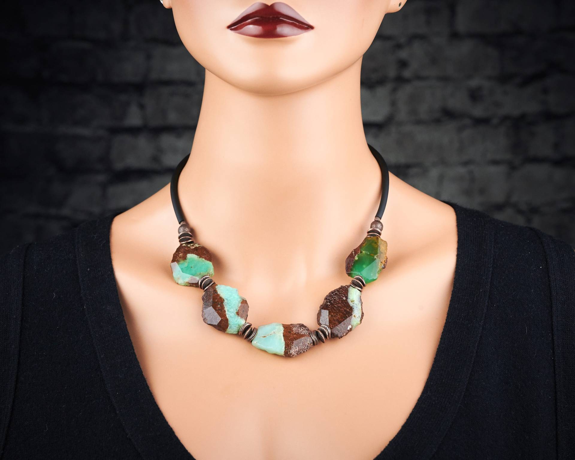 Echte Unbehandelte Tolle Braune Chrysopras Edelstein Kette Echte Unbehandelte Tolle Braune Chrysopras Edelstein Kette von Cosmo888
