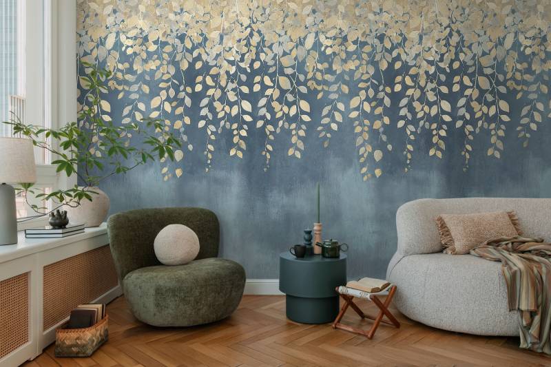 CosmoLiving by Cosmopolitan Vliestapete "Gilded Bloom Fototapete erweiterbar" matt strukturiert Goldene Blätter im sanften Farbverlauf von Cosmoliving By Cosmopolitan