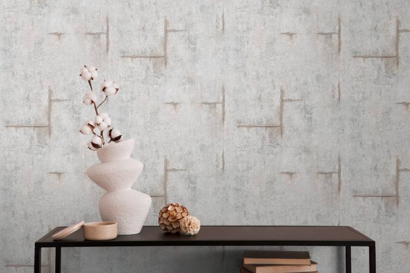 CosmoLiving by Cosmopolitan Vliestapete "Graphite Groove-Edge Betonoptiktapete" matt strukturiert Betonoptik mit modernem Industrial-Charme von Cosmoliving By Cosmopolitan