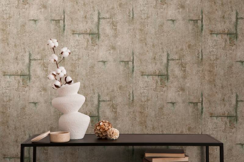 CosmoLiving by Cosmopolitan Vliestapete "Graphite Groove-Edge Betonoptiktapete" matt strukturiert von Cosmoliving By Cosmopolitan