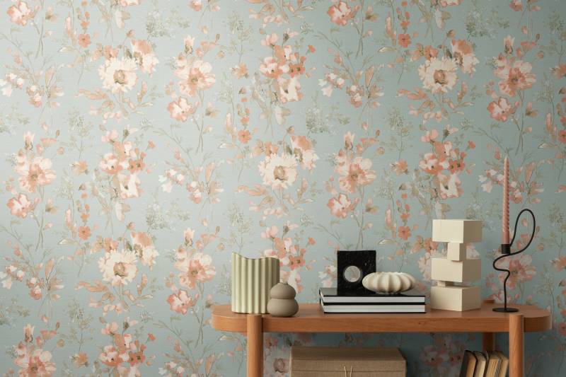 CosmoLiving by Cosmopolitan Vliestapete "Petal Poetry – Aquarell-Blumentapete" matt strukturiert von Cosmoliving By Cosmopolitan