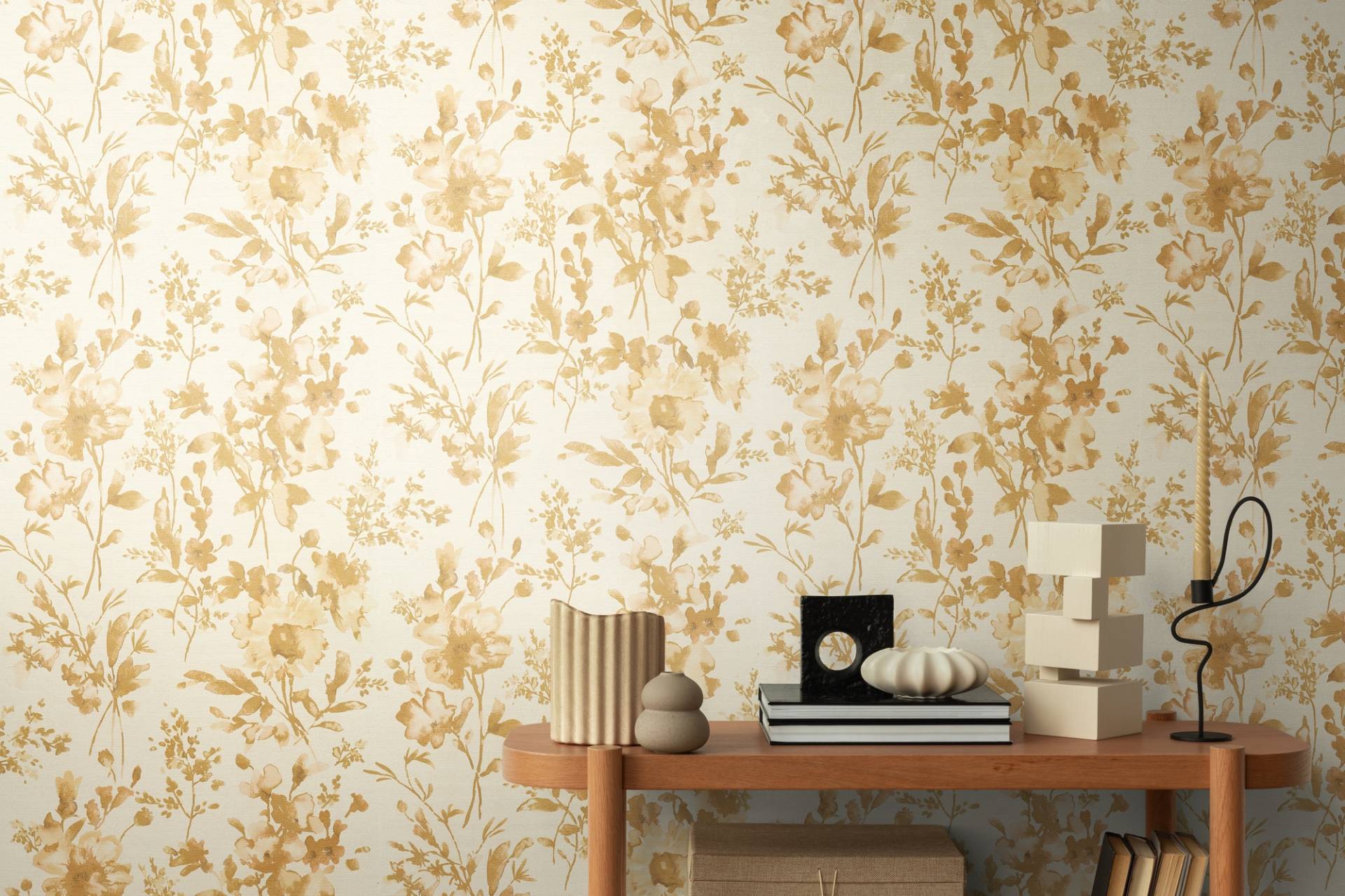 CosmoLiving by Cosmopolitan Vliestapete "Petal Poetry – Aquarell-Blumentapete" matt strukturiert von Cosmoliving By Cosmopolitan