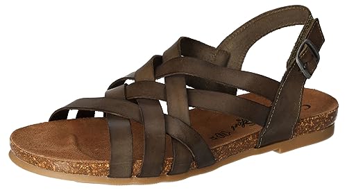 Cosmos Comfort Damen 6106-812 Flache Sandale, dunkelgrün, 38 EU von Cosmos