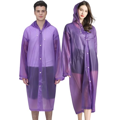 Cosowe Regenponchos Regenjacke Regenmantel für Damen Herren, Regenbekleidung Regencape Wasserdicht für Wandern Radfahren Camping und Reisen (Violett) von Cosowe