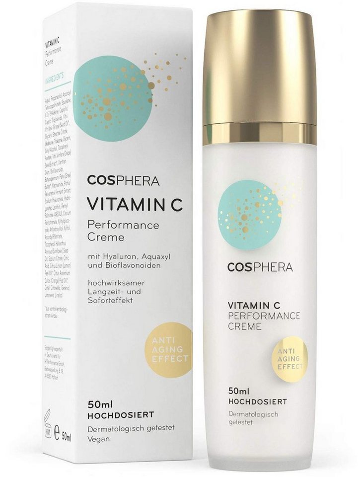 Cosphera Gesichtspflege Cosphera® - Vitamin C Performance Creme 50 ml - mit Hyaluronsäure, 1-tlg. von Cosphera