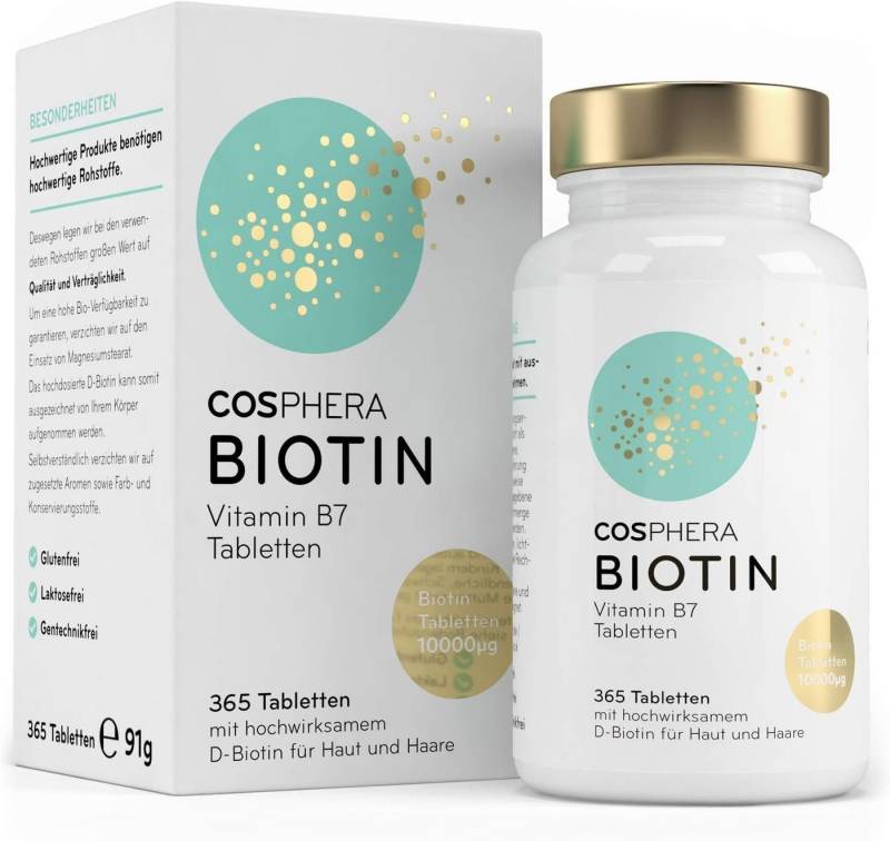 Cosphera Körperpflegemittel Cosphera Biotin Tabletten - Hochdosiert mit 10.000, 1-tlg. von Cosphera