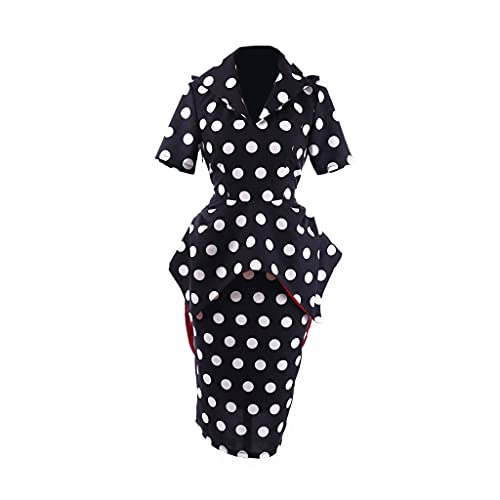 CosplayDiy The Other Mother Kostüm Beldam Cosplay Kostüm Unifrom Polka Dot Pencil Dress, Schwarz, Mittel von CosplayDiy