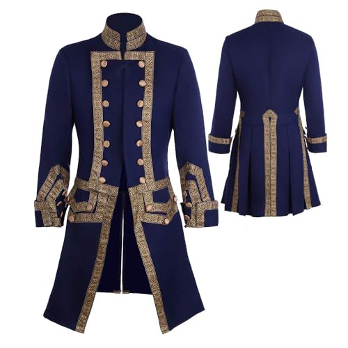 CosplayDiy Herren 18. Jahrhundert Kolonial Militär Uniform Frack Kostüm Mittelalter Viktorianisch Herren Regency Outfit - - X-Large von CosplayDiy
