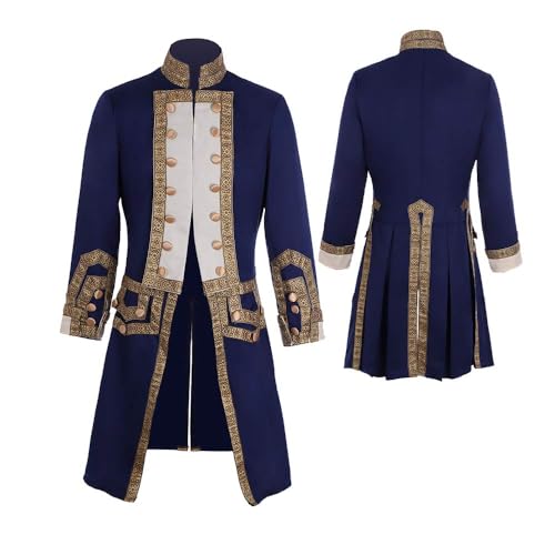 CosplayDiy Herren 18. Jahrhundert Kolonial Militär Uniform Frack Kostüm Mittelalter Viktorianisch Herren Regency Outfit XXL von CosplayDiy