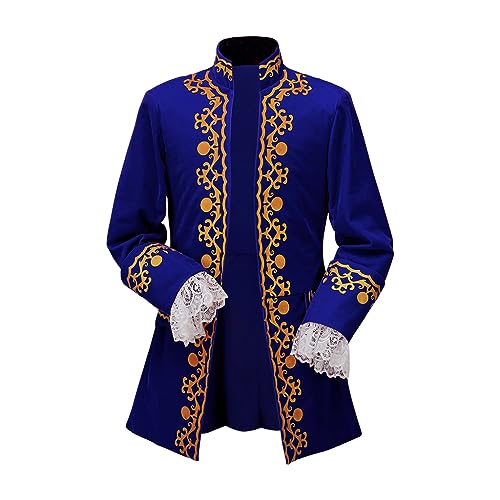 CosplayDiy Herren Kolonial-Militär Frack Kostüm 18. Jahrhundert Mittelalter Regency Frack Jacke Blau XXL CosplayDiy Herren Kolonial-Militär Frack Kostüm 18. Jahrhundert Mittelalter Regency Frack Jacke Blau XXL von CosplayDiy
