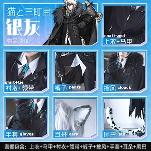 Arknights SilverAsh Cosplay Wig, costumes set, 36 von CosplayHero