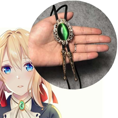 Violet Evergarden Long Necklace Cosplay Halloween Kostüms Accessories Gem Pendant Sweater Chain Women Jewelry Collection Props von CosplayHero