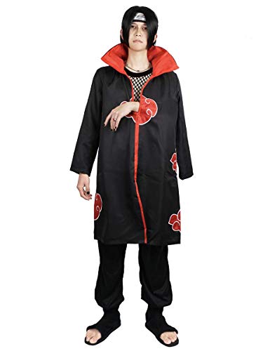 CosplayStudio Akatsuki Itachi Umhang Cosplay Kostüm Welttag Kostüme für Erwachsene, Schwarz , S von CosplayStudio