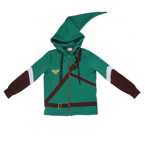 CosplayStudio Link Damen Zip Hoodie mit Zipfelmütze | Kapuzenjacke für Frauen | Größe: M von CosplayStudio