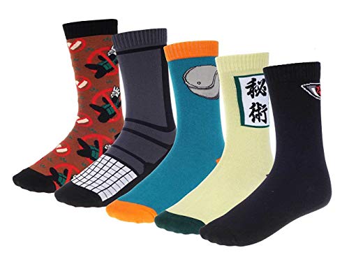CosplayStudio Naruto Socken Set mit vers. Motiven | 5 Paar in Geschenkbox | Größe: 38-43 von CosplayStudio