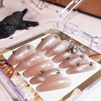 Cosplus - Monina Premium Wearable Gel Nail Tips Set Fairy Reverse French Cat Eye - 1 Set von Cosplus