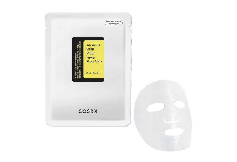 Cosrx Gesichtsmaske Advanced Snail Mucin Power Essence Sheet Mask – Intensiv feuchtigkeitsspendende Tuchmaske mit 35.000 ppm, Schneckenschleim für eine glatte, strahlende Haut von Cosrx