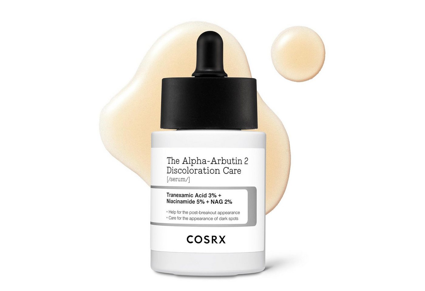 Cosrx Gesichtsserum The Alpha-Arbutin 2 Discoloration Care Serum 50 ml – K-Beauty Gesichtsserum mit 2 % Alpha-Arbutin, 3 % Tranexamsäure & 5 % Niacinamid, mildert Pigmentflecken, verfeinert Teint, leichte Gel-Textur von Cosrx