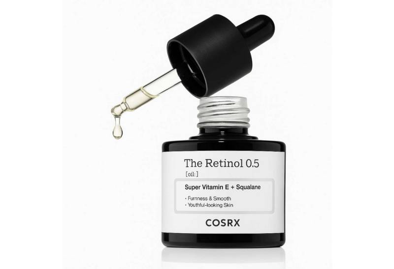 Cosrx Gesichtsserum The Retinol 0.5 Oil 20ml – Gesichtsöl mit 0,5 % Retinol gegen Falten & feine Linien, mit Vitamin E & Squalan, Anti-Aging Nachtpflege, zur Verbesserung der Hautelastizität, Korean Skincare von Cosrx