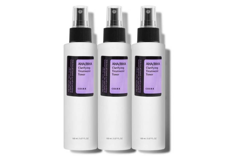 Cosrx Gesichtswasser COSRX AHA/BHA Clarifying Treatment Toner Korean Skincare 150ml, 3-tlg., Akne, Make-up Entferner, Mitesser, Gesichtspflege von Cosrx