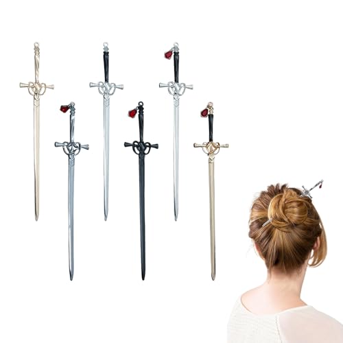 6 Stück Schwerthaarspange Haarnadeln Im Chinesischen Stil Haarstäbe Im Antiken Stil Schwert-Haarstäbchen Haarnadel für langes Haar für Frauen Dekoration Geschenke von Cosswe