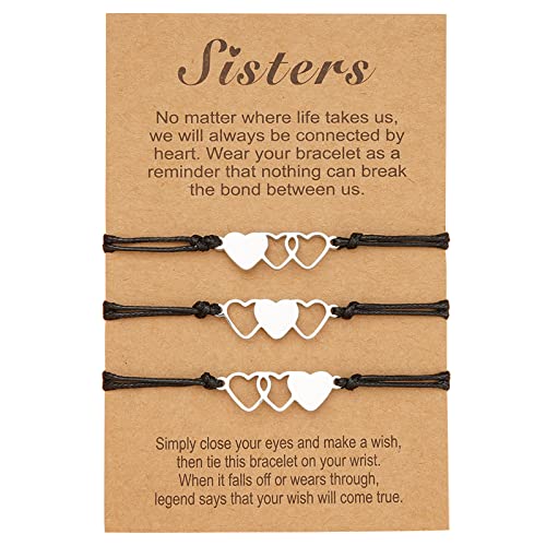 Cosswe Schwester Armband Herz Freundschaftsarmband Herz Armbänder Handgefertigt Freundschaftsarmbänder Bester Freund Armbänder Geschenk für BFF Beste Freundin Teen Mädchen von Cosswe