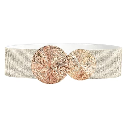 ElDamen Breiter Elastischer Gürtel Taillengürtel Mode Schnalle Gürtel mit Goldschnalle Stretchgürtel Damen Stretchy Gürtel Mode Damengürtel für Frauen Kleider Jeans Hosen von Cosswe