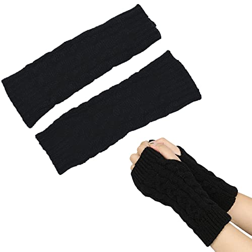 Fingerlose Gestrickt Handschuhe,Winter Armstulpen Handschuhe Gestrickt Armhandschuhe Fingerlos Fäustlinge Daumenloch Winterhandschuhe Fäustlinge Gestrickt Armhandschuhe zum Tippen Fahren Schwarz Fingerlose Gestrickt Handschuhe,Winter Armstulpen Handschuhe Gestrickt Armhandschuhe Fingerlos Fäustlinge Daumenloch Winterhandschuhe Fäustlinge Gestrickt Armhandschuhe zum Tippen Fahren Schwarz von Cosswe