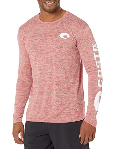 Costa Del Mar Herren Tech Crewneck Catonic Long Sleeve T-Shirt, rot, Mittel von Costa Del Mar