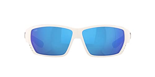 Costa Del Mar Tuna Alley Sunglasses, White, Blue Mirror 580 Glass Lens von Costa Del Mar