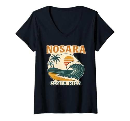 Damen Nosara Costa Rica Pura Vida T-Shirt mit V-Ausschnitt Damen Nosara Costa Rica Pura Vida T-Shirt mit V-Ausschnitt von Costa Rica Pura Vida Places