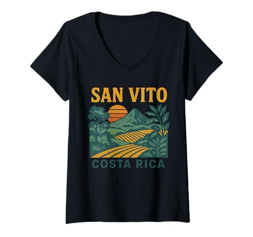 Damen SAN VITO Costa Rica Pura Vida T-Shirt mit V-Ausschnitt Damen SAN VITO Costa Rica Pura Vida T-Shirt mit V-Ausschnitt von Costa Rica Pura Vida Places