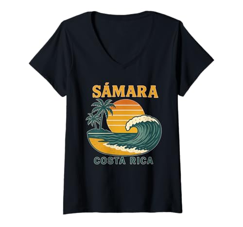Damen Samara Costa Rica Pura Vida T-Shirt mit V-Ausschnitt Damen Samara Costa Rica Pura Vida T-Shirt mit V-Ausschnitt von Costa Rica Pura Vida Places