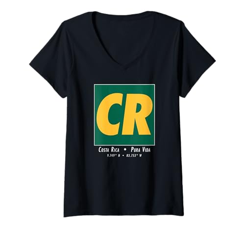 Damen Pura Vida Lifestyle Art Yoga und Surfen in Costa Rica T-Shirt mit V-Ausschnitt Damen Pura Vida Lifestyle Art Yoga und Surfen in Costa Rica T-Shirt mit V-Ausschnitt von Costa Rica Pura Vida Souvenirs