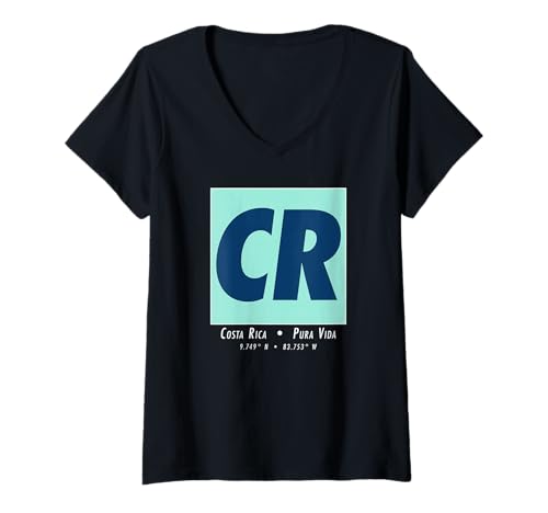 Damen Pura Vida Lifestyle Art Yoga und Surfen in Costa Rica T-Shirt mit V-Ausschnitt Damen Pura Vida Lifestyle Art Yoga und Surfen in Costa Rica T-Shirt mit V-Ausschnitt von Costa Rica Pura Vida Souvenirs