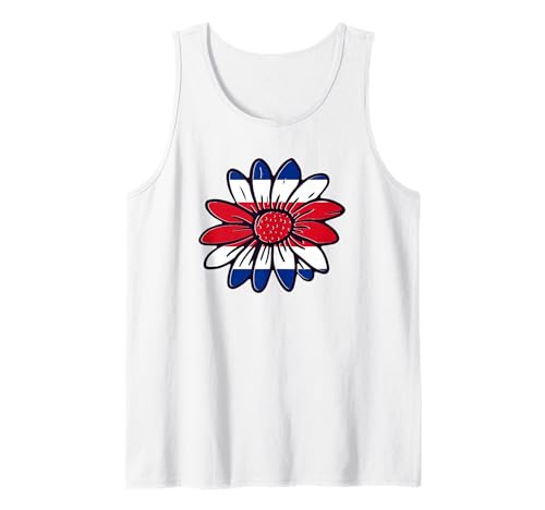 Costa Rica-Flagge, Gänseblümchen, Grafik, Mädchen, Kinder, Mutter Tank Top von Costa Rican Flag Designs