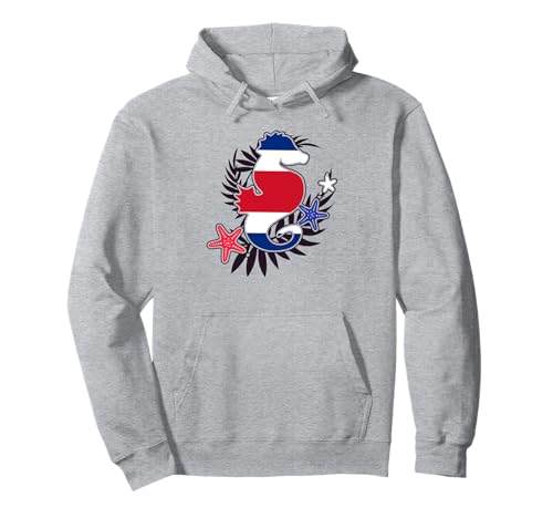 Costa Rica Flagge Cute Seepferdchen Grafik Mädchen Kinder Pullover Hoodie von Costa Rican Flag Designs
