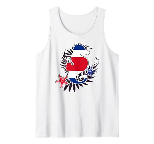 Costa Rica Flagge Cute Seepferdchen Grafik Mädchen Kinder Tank Top von Costa Rican Flag Designs