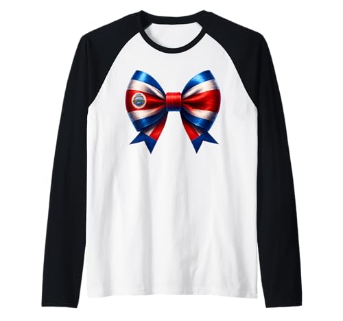 Bogen für Damen aus Costa Rica, Pura Vida, Flagge Costa Ricas, Mädchen, Kinder Raglan von Costa Rican Girl Coquette Costa Rica Flag Apparel