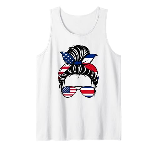 US-Flagge Costa Rica Messy Bun Girl Kids Mom Tank Top US-Flagge Costa Rica Messy Bun Girl Kids Mom Tank Top von Costa Rican USA Flag Designs
