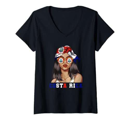 Damen Costa Rica Costa Ricaner Frau T-Shirt mit V-Ausschnitt Damen Costa Rica Costa Ricaner Frau T-Shirt mit V-Ausschnitt von Costa Ricaner Costa Rica Geschenk