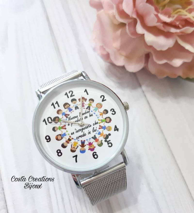 Anpassbare Uhr, Armbanduhr, Geschenk Für Lehrer, Gravierte Zum Schuljahresende, Schule, Kindergarten von CostaCreationsBijoux