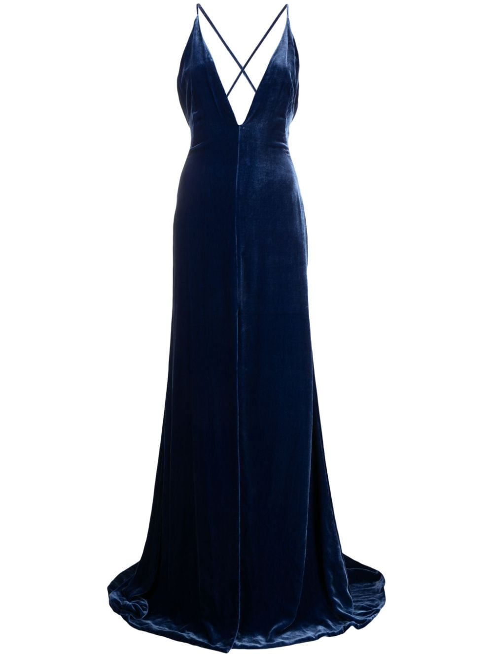 Costarellos Abendkleid aus Samt - Blau von Costarellos