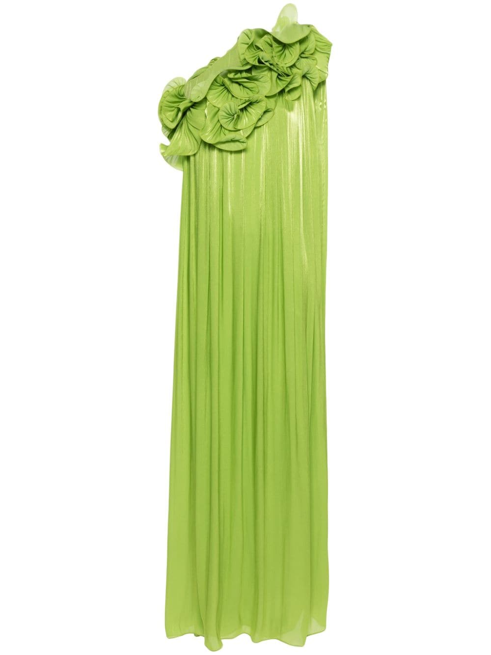 Costarellos ruffled georgette gown - Grün von Costarellos