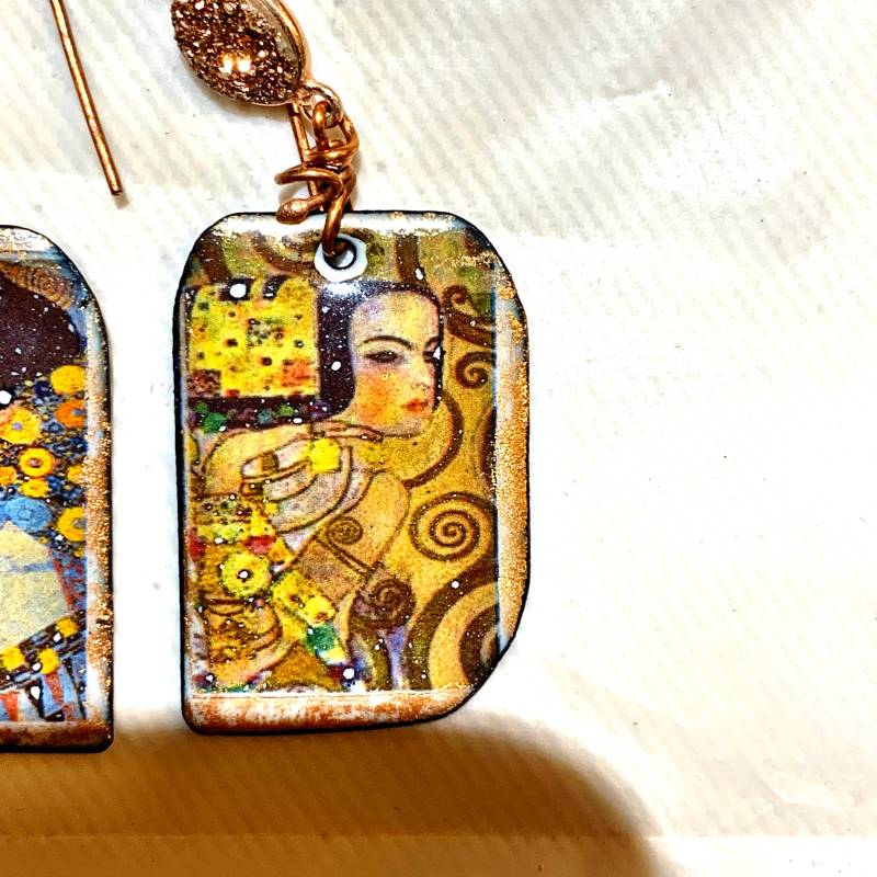 Gustav Klimt Ohrringe Gustav Klimt Ohrringe von CostelloEnamels